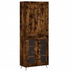 vidaXL Buffet haut Chêne fumé 69 5x34x180 cm Bois d'ingénierie