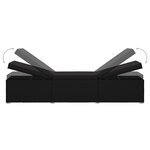 vidaXL Chaises longues de jardin table à thé 3 Pièces Résine tressée Noir