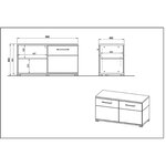 Germania Armoire à chaussures Topix 96x40x50 4 cm Blanc et chêne