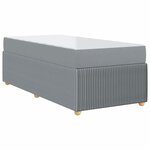 vidaXL Cadre de lit avec matelas Gris clair 90 x 200 cm tissu