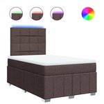 vidaXL Sommier à lattes de lit et matelas marron foncé 120x190cm tissu
