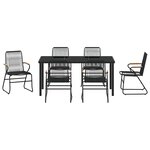 vidaXL Ensemble de salle à manger pour jardin 7 Pièces Noir Rattan PVC