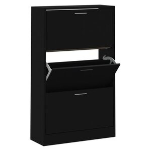 vidaXL Armoire à chaussures Noir 63x24x103 cm Bois d'ingénierie