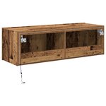 Meuble TV vidaXL avec éclairage LED Bois ancien 100x35x31 cm