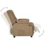 vidaXL Fauteuil inclinable taupe tissu microfibre