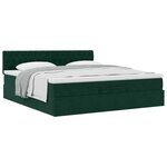 VidaXL Cadre de lit ottoman avec matelas vert foncé 180x200 cm velours