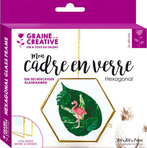 Cadre en Verre Hexagonal à Suspendre 15x13 cm