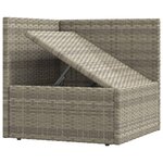 vidaXL Salon de jardin 9 Pièces avec coussins Gris Résine tressée