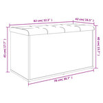 vidaXL Banc de rangement gris béton 82x42x45 cm bois d'ingénierie