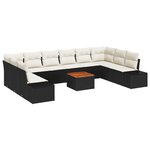 vidaXL Canapé de jardin 11 Pièces Noir  blanc