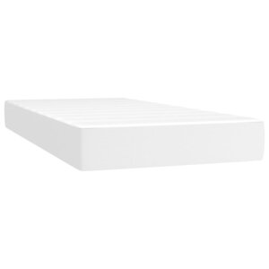 vidaXL Matelas de lit à ressorts ensachés fermeté moyenne Blanc 90x190x20cm Similicuir