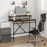 vidaXL Bureau chêne fumé 100x50x90 cm bois d'ingénierie et fer