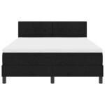 vidaXL Lit à ressorts avec matelas avec LED Noir 160 x 200 cm tissu