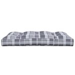 vidaXL Coussin de palette motif à carreaux gris 120x80x12 cm tissu