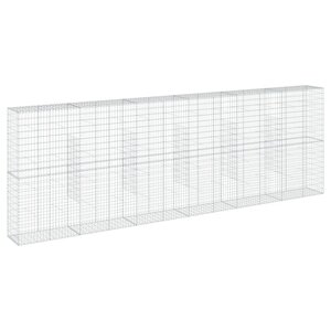 vidaXL Panier gabion avec couvercle 600x50x200 cm fer galvanisé
