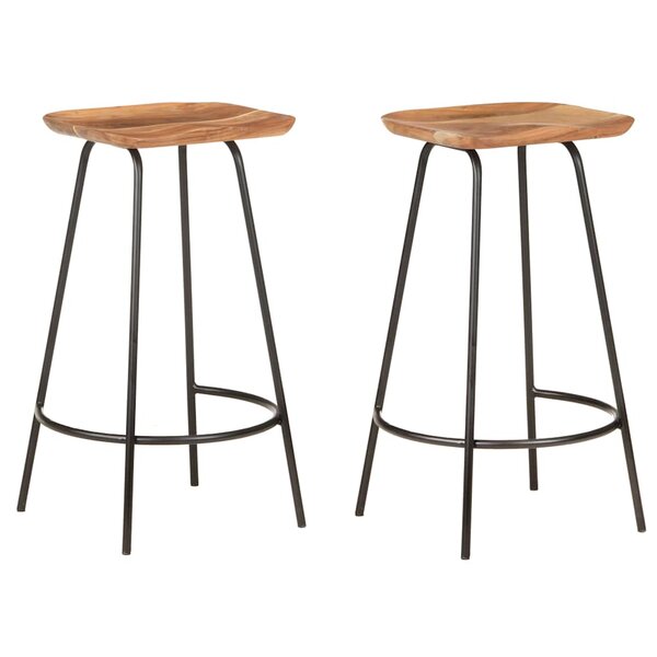 vidaXL Tabourets de bar lot de 2 bois d'acacia solide