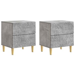vidaXL Table de chevet 2 Pièces Gris béton 43 x 34 5 x 48 cm