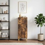 vidaXL Armoire à tiroirs Chêne fumé 33 x 34 5 x 90 cm