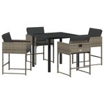 vidaXL Ensemble de salle à manger pour jardin 5 Pièces Gris polyrotin
