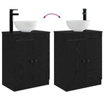 vidaXL Meuble de salle de bain avec évier Noir 54 x 35 x 83 cm