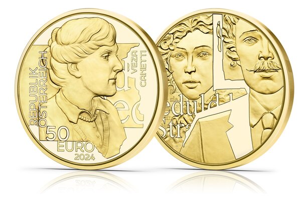 Pièce de monnaie 50 euro Autriche 2024 or BE – Veza Canetti