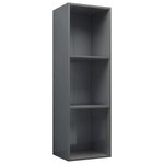 vidaXL Bibliothèque/Meuble TV Gris brillant Bois d’ingénierie