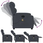 vidaXL Fauteuil inclinable de massage gris foncé velours