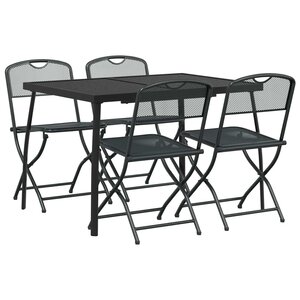 vidaXL Ensemble de meubles d'extérieur 5 Pièces Anthracite Fer et Acier