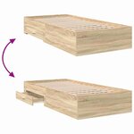 vidaXL Cadre de lit Marron 90 x 190 cm Bois d'ingénierie