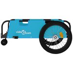 vidaXL Remorque de vélo bleu et noir tissu oxford et fer