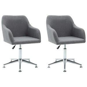 vidaXL Chaises pivotantes à manger lot de 2 gris clair tissu
