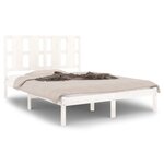 vidaXL Cadre de lit sans matelas blanc 140x190 cm bois de pin massif