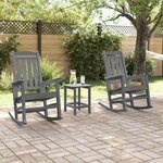 vidaXL Chaise à bascule 3 Pièces Gris clair Polyéthylène
