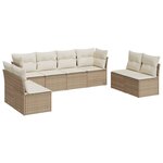 vidaXL Salon de jardin avec coussins 8 Pièces beige résine tressée