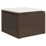 vidaXL Salon de jardin 4 Pièces avec coussins marron résine tressée