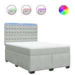 vidaXL Sommier à lattes de lit et matelas Gris clair 140x190cm Velours