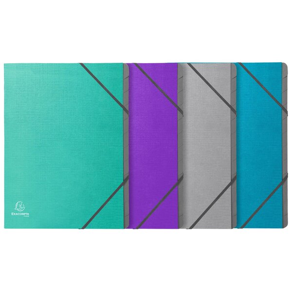 Trieur Agrafé 3 Rabats Avec Élastiques 12 Compartiments Tekso - A4 - Couleurs Assorties - Exacompta