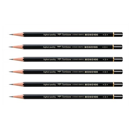 Crayon Graphite Haute Qualité MONO 100 B x 6 TOMBOW
