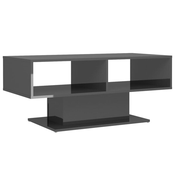 vidaXL Table basse Gris brillant 103 5x50x44 5 cm Aggloméré