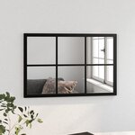 vidaXL Miroir mural noir 60x40 cm métal