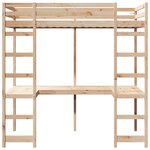 vidaXL Cadre de lit mezzanine Naturel 80 x 200 cm Pin massif