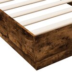 vidaXL Cadre de lit au sol Chêne fumé 80 x 200 cm Bois d'ingénierie