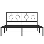 vidaXL Cadre de lit métal avec tête de lit noir 140x190 cm