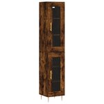 vidaXL Buffet haut Chêne fumé 34 5x34x180 cm Bois d'ingénierie