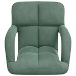 vidaXL Fauteuil de sol ajustable Vert Mer Velours