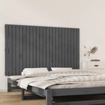 vidaXL Tête de lit murale Gris 147x3x90 cm Bois massif de pin