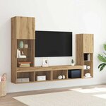 vidaXL Meuble TV 4 Pièces chêne artisanal 40.5 x 30 x 102 cm