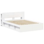 vidaXL Cadre de lit avec rangement avec tête de lit Blanc 160 x 200 cm