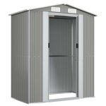 vidaXL Abri de jardin Gris clair 192x108x223 cm Acier galvanisé