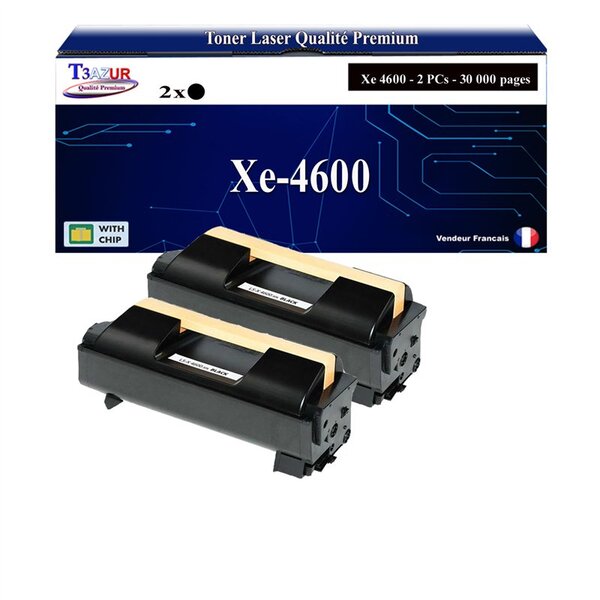 T3AZUR -2x Toners compatibles avec Xerox Phaser 4600 4620 4622 (106R01535/106R01533) - Noir
